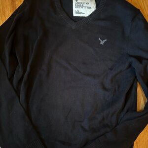 American Eagle Outfitters Men's Dark V-Neck Sweater